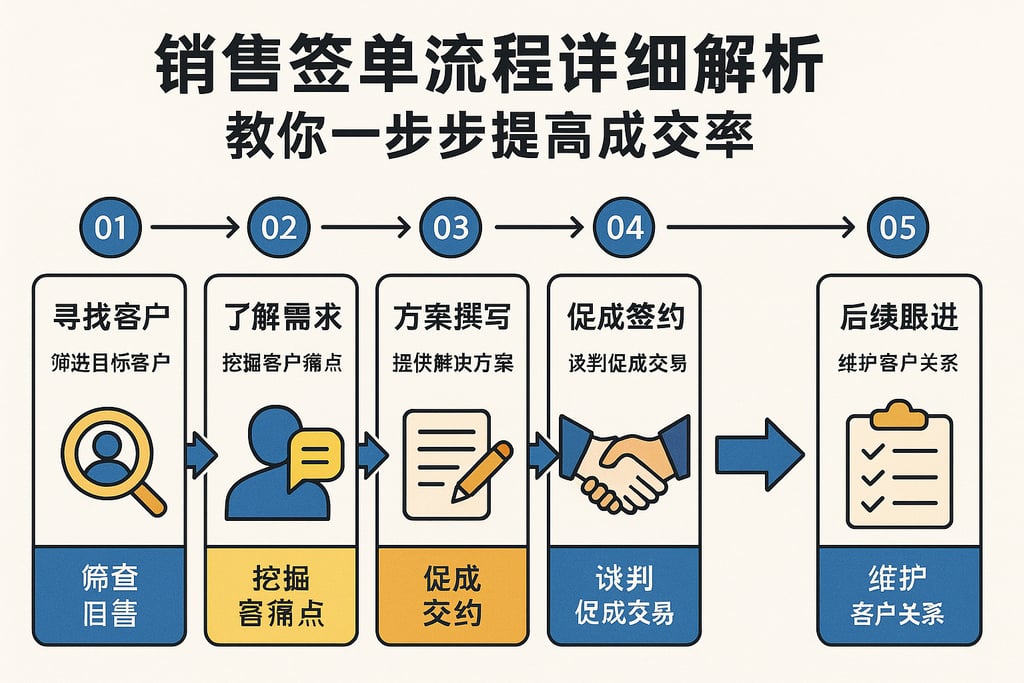 销售签单流程详细解析，教你一步步提高成交率