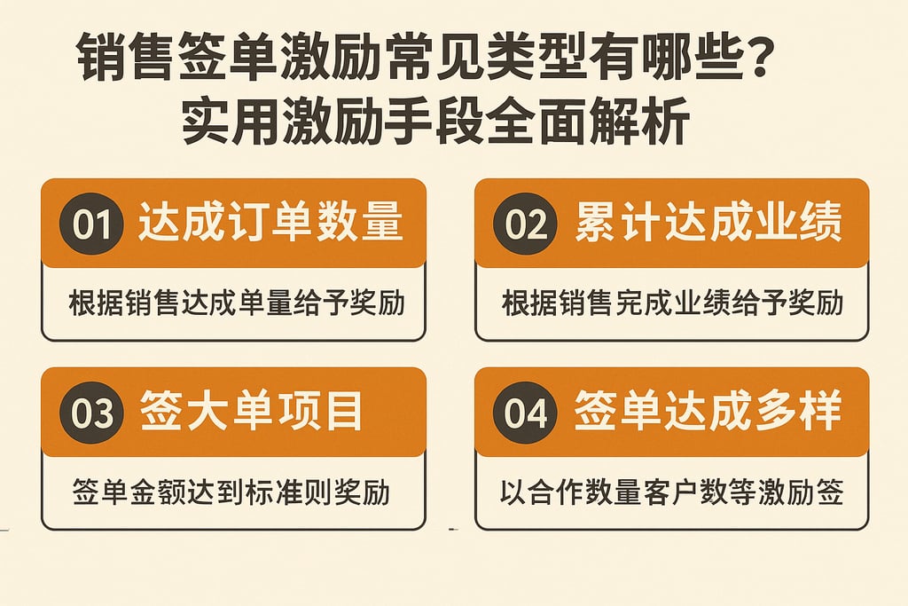 销售签单激励常见类型有哪些？实用激励手段全面解析