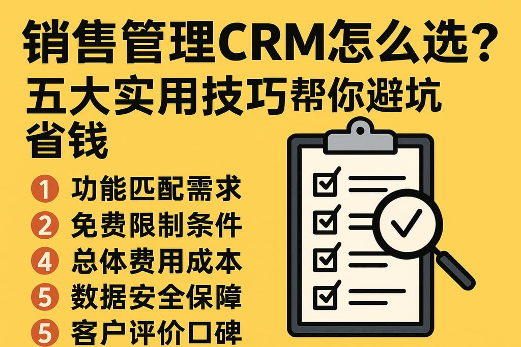 销售管理CRM怎么选？五大实用技巧帮你避坑省钱