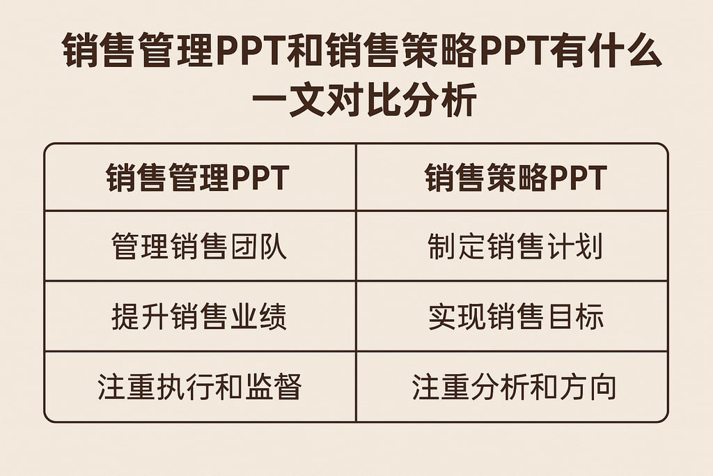 销售管理PPT和销售策略PPT有什么区别？一文对比分析