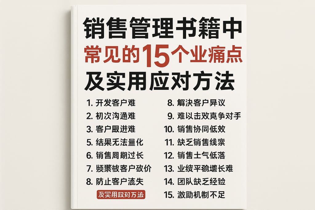 销售管理书籍中常见的15个业务痛点及实用应对方法