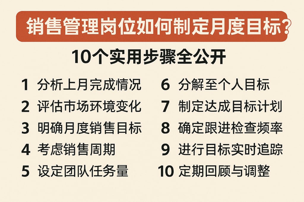 销售管理岗位如何制定月度目标？10个实用步骤全公开