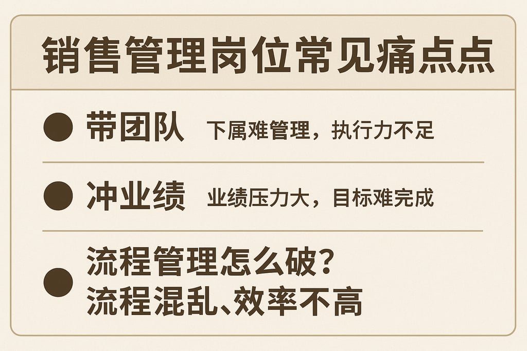 销售管理岗位常见痛点盘点：带团队、冲业绩、流程管理怎么破？