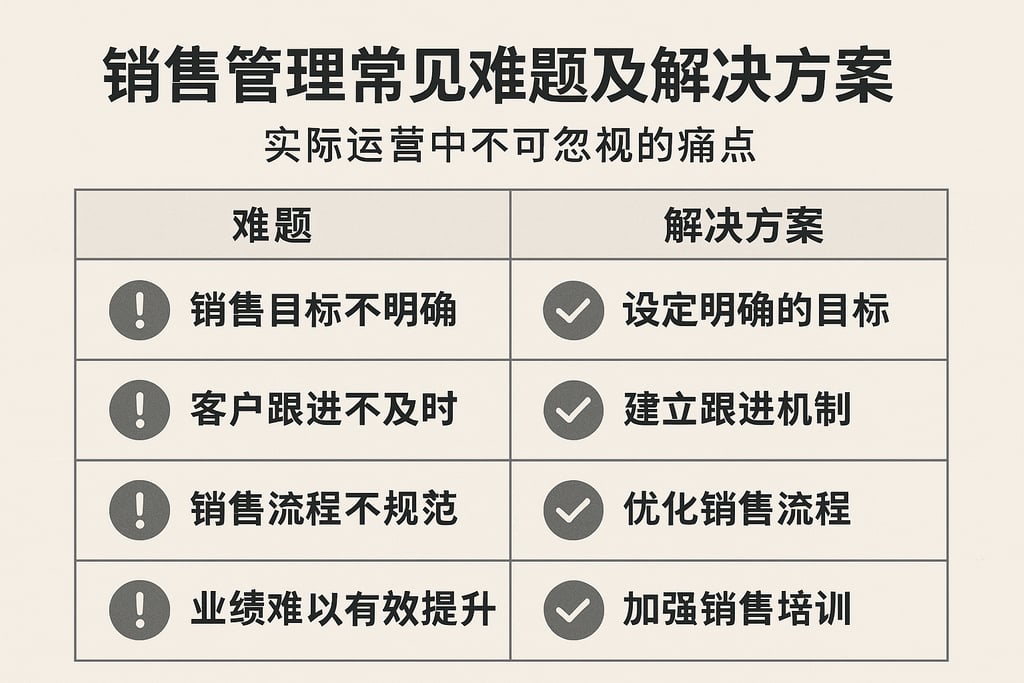 销售管理常见难题及解决方案：实际运营中不可忽视的痛点