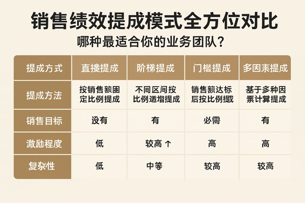 销售绩效提成模式全方位对比，哪种最适合你的业务团队？