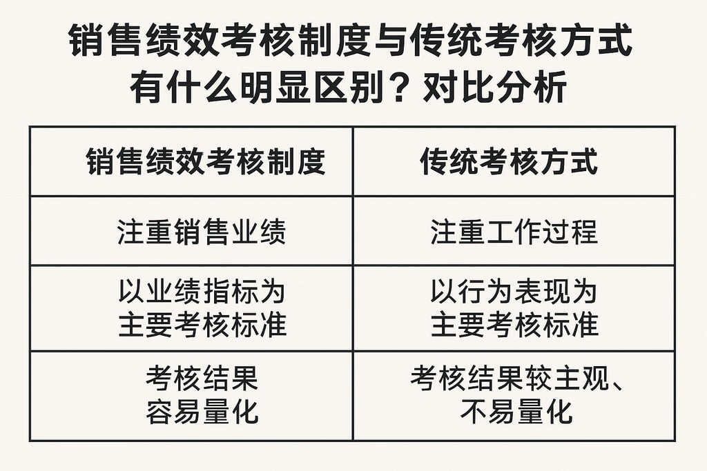 销售绩效考核制度与传统考核方式有什么明显区别？对比分析