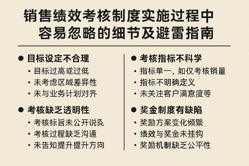 销售绩效考核制度实施过程中容易忽略的细节及避雷指南