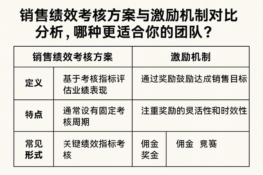 销售绩效考核方案与激励机制对比分析，哪种更适合你的团队？