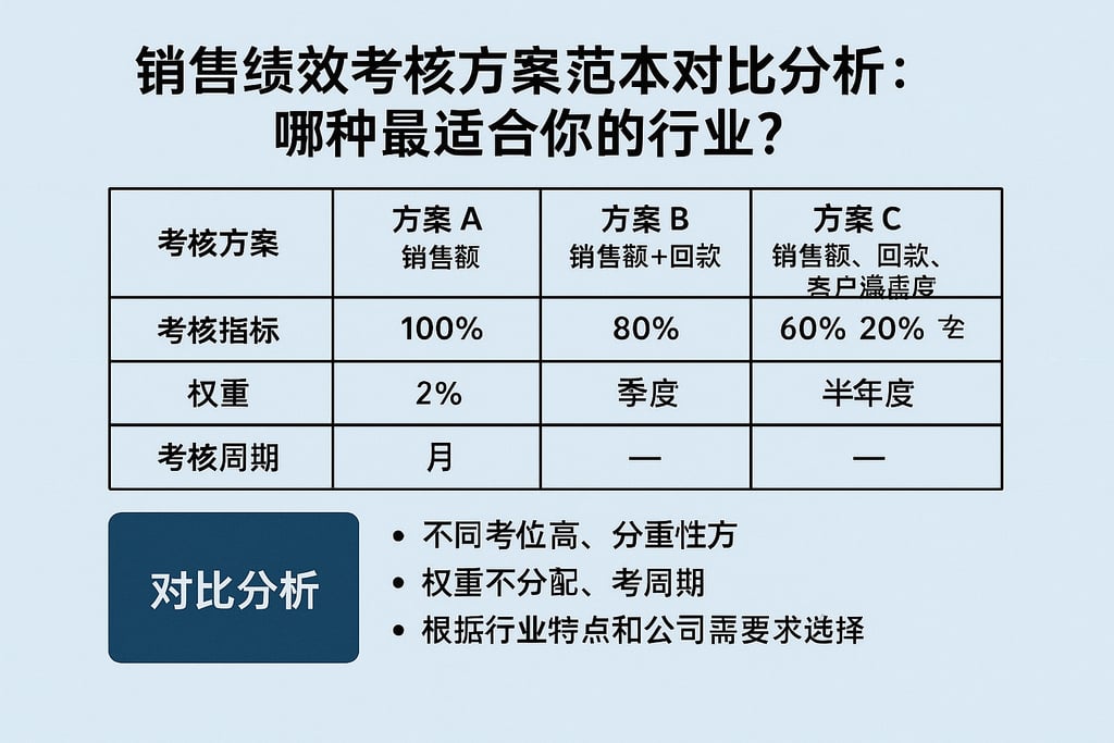 销售绩效考核方案范本对比分析：哪种最适合你的行业？