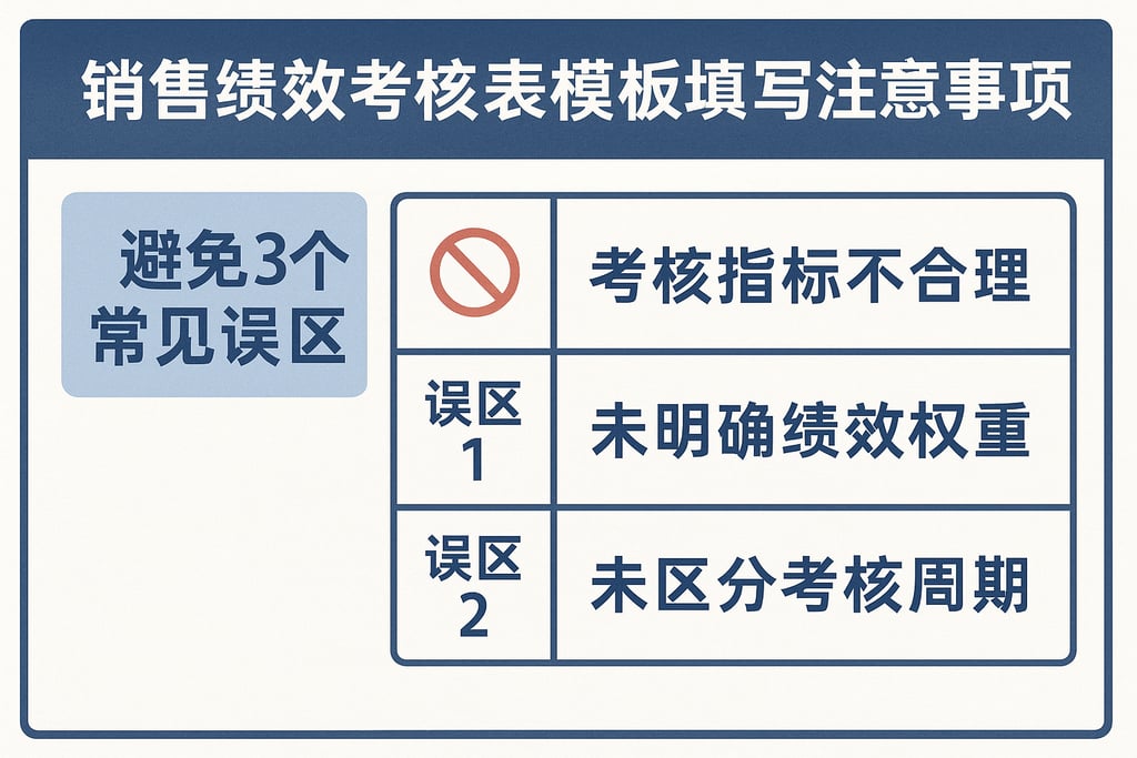 销售绩效考核表模板填写注意事项，避免3个常见误区