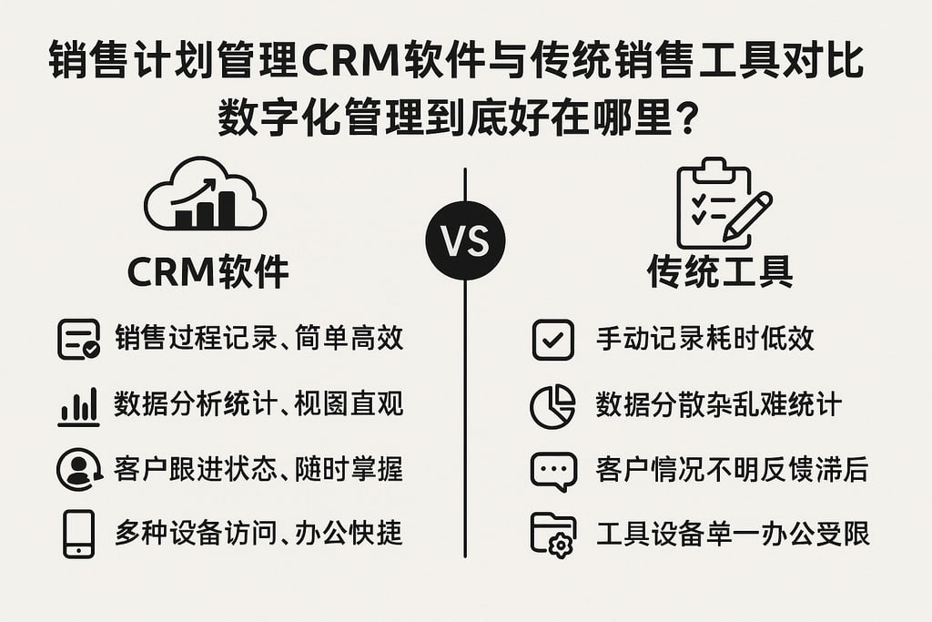 销售计划管理CRM软件与传统销售工具对比，数字化管理到底好在哪里？