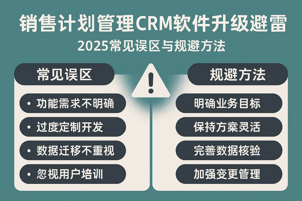 销售计划管理CRM软件升级避雷：2025常见误区与规避方法