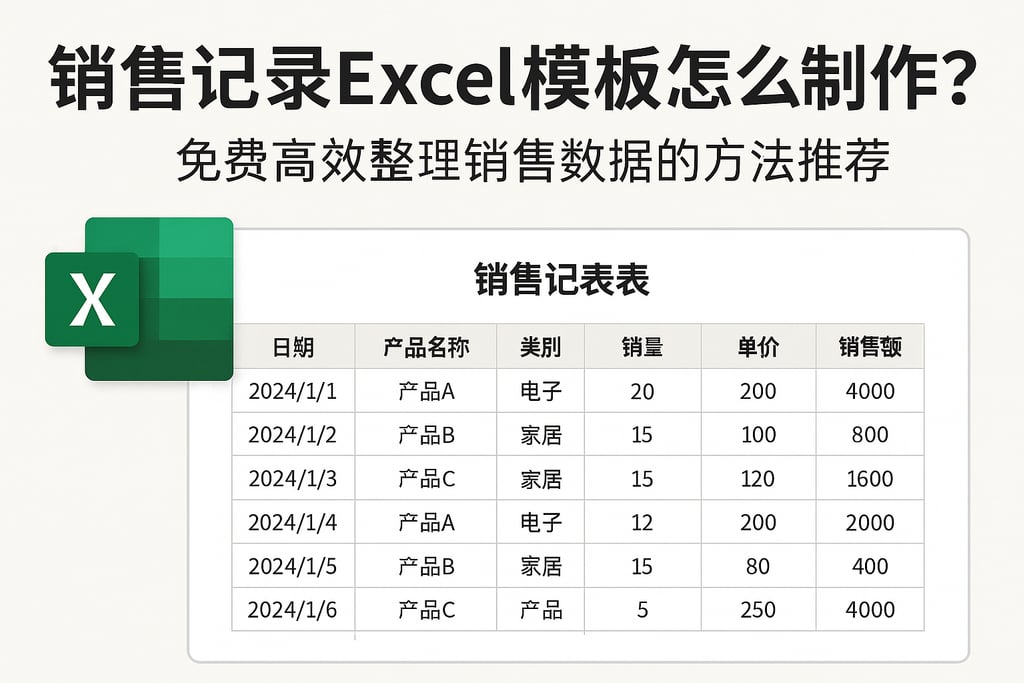 销售记录excel模板怎么制作？免费高效整理销售数据的方法推荐