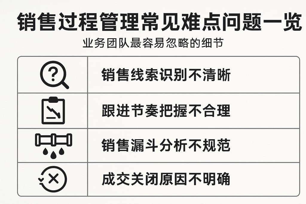 销售过程管理常见难点问题一览，业务团队最容易忽略的细节
