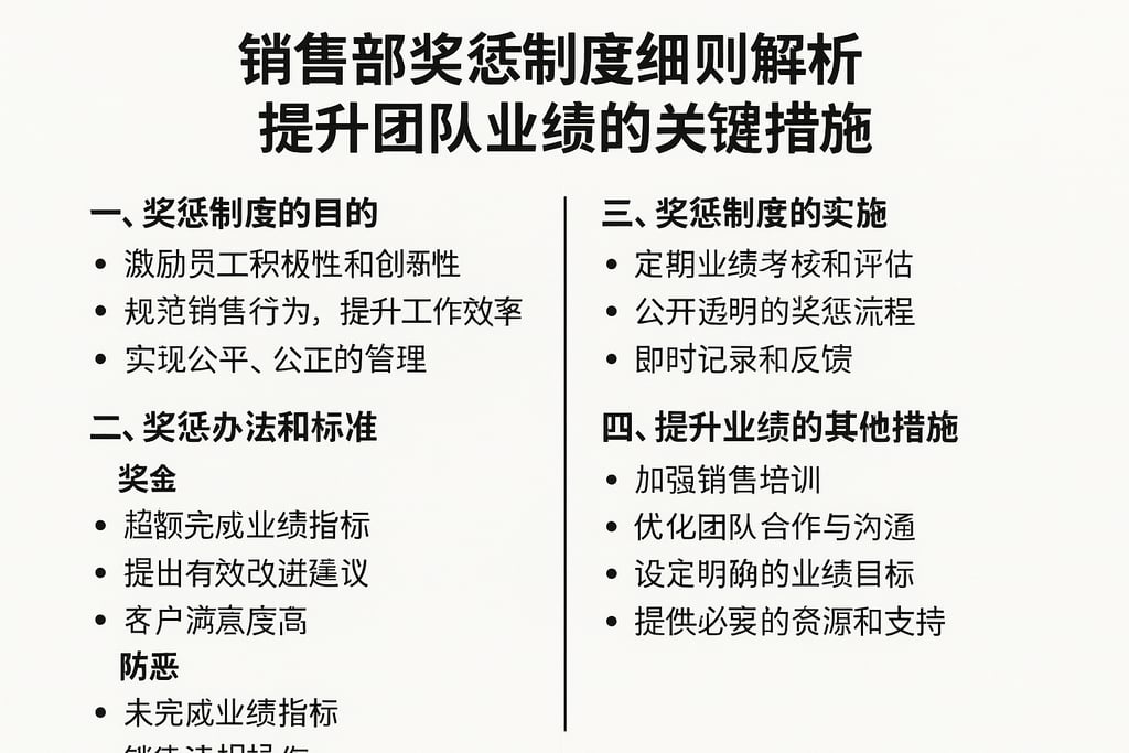 销售部奖惩制度细则解析，提升团队业绩的关键措施