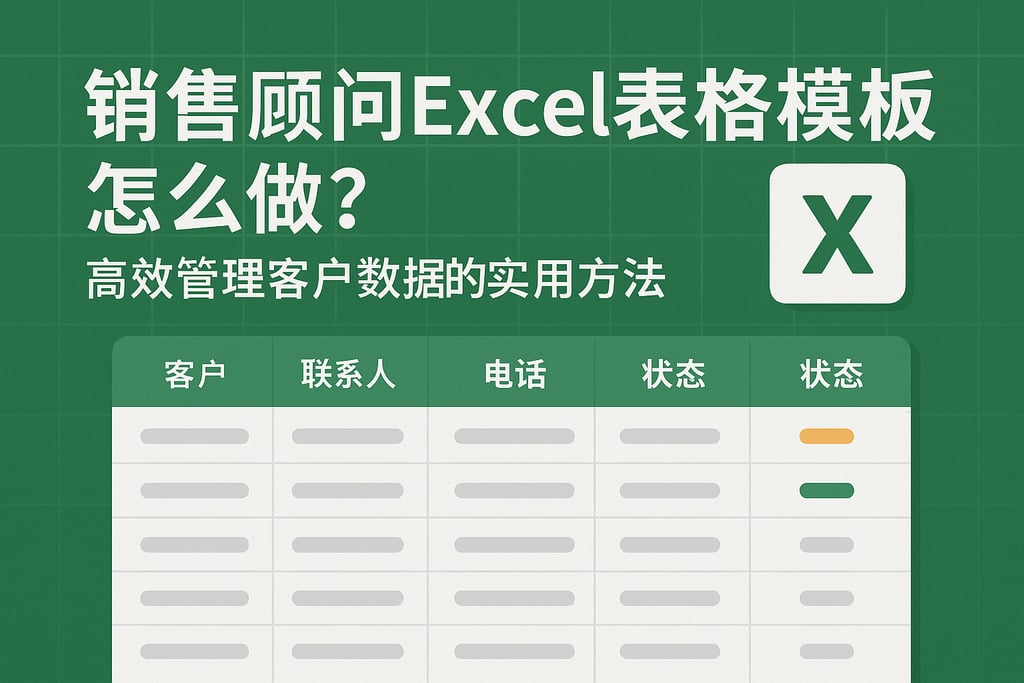 销售顾问excel表格模板怎么做？高效管理客户数据的实用方法