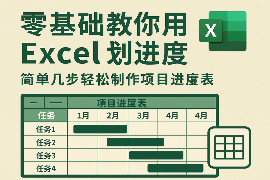 零基础教你用Excel划进度，简单几步轻松制作项目进度表