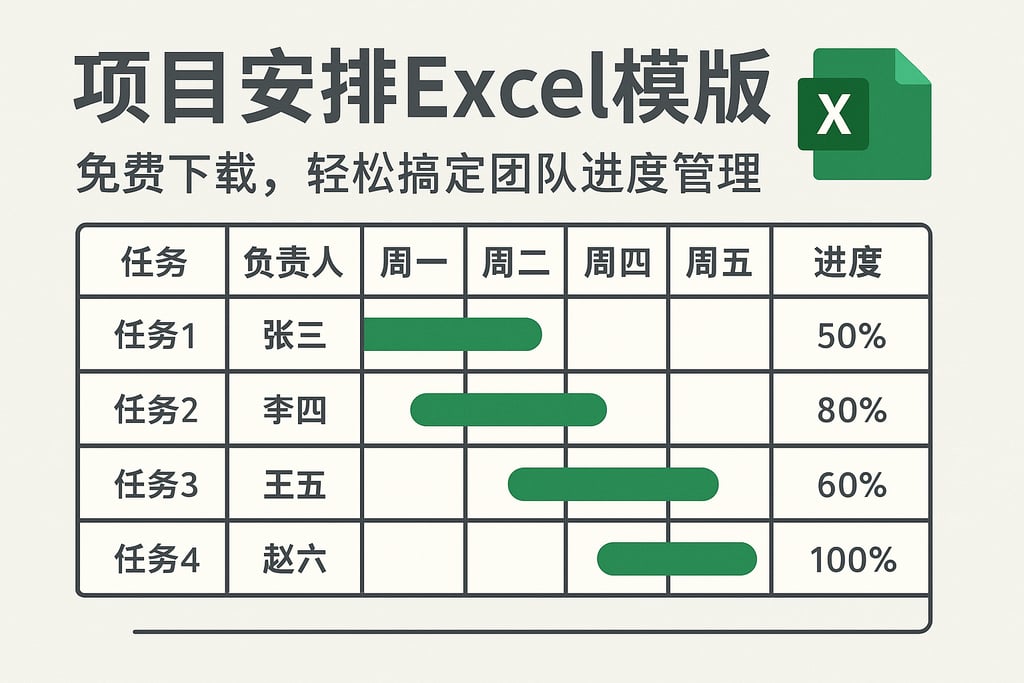 项目安排excel模板免费下载，轻松搞定团队进度管理
