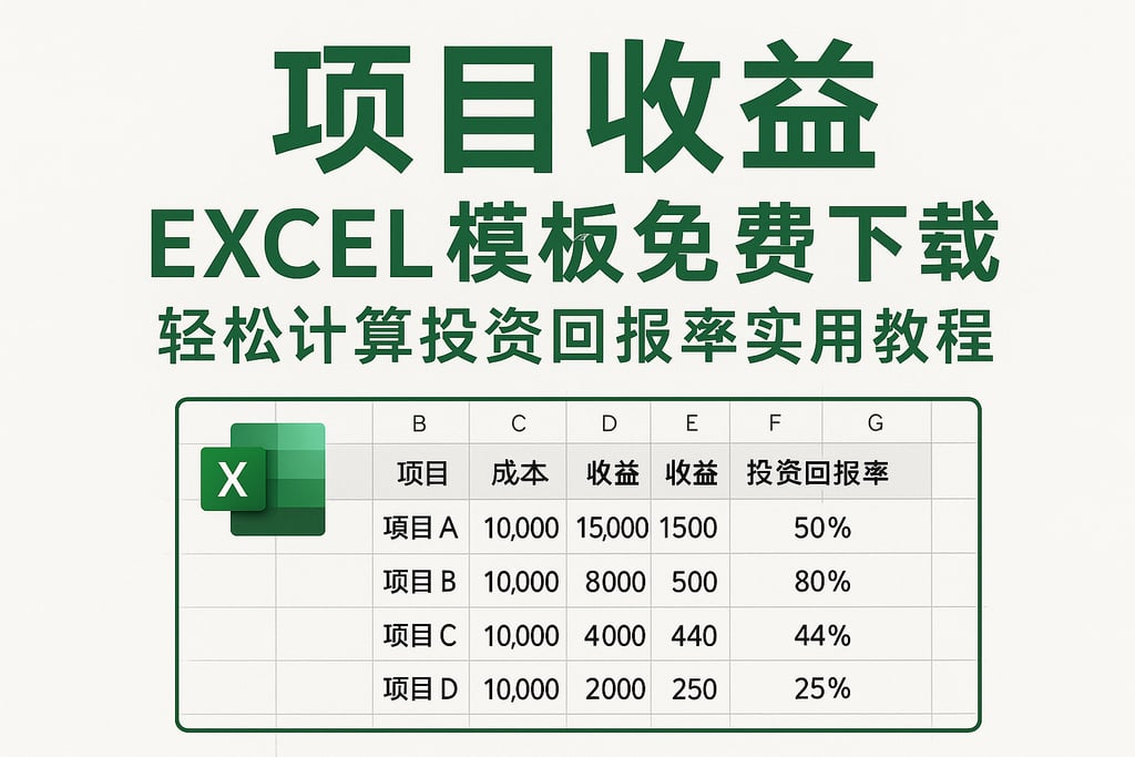 项目收益excel模板免费下载，轻松计算投资回报率实用教程