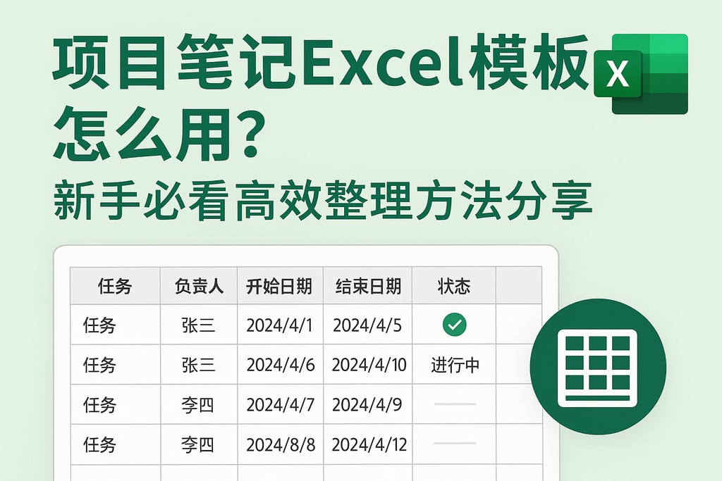 项目笔记excel模板怎么用？新手必看高效整理方法分享