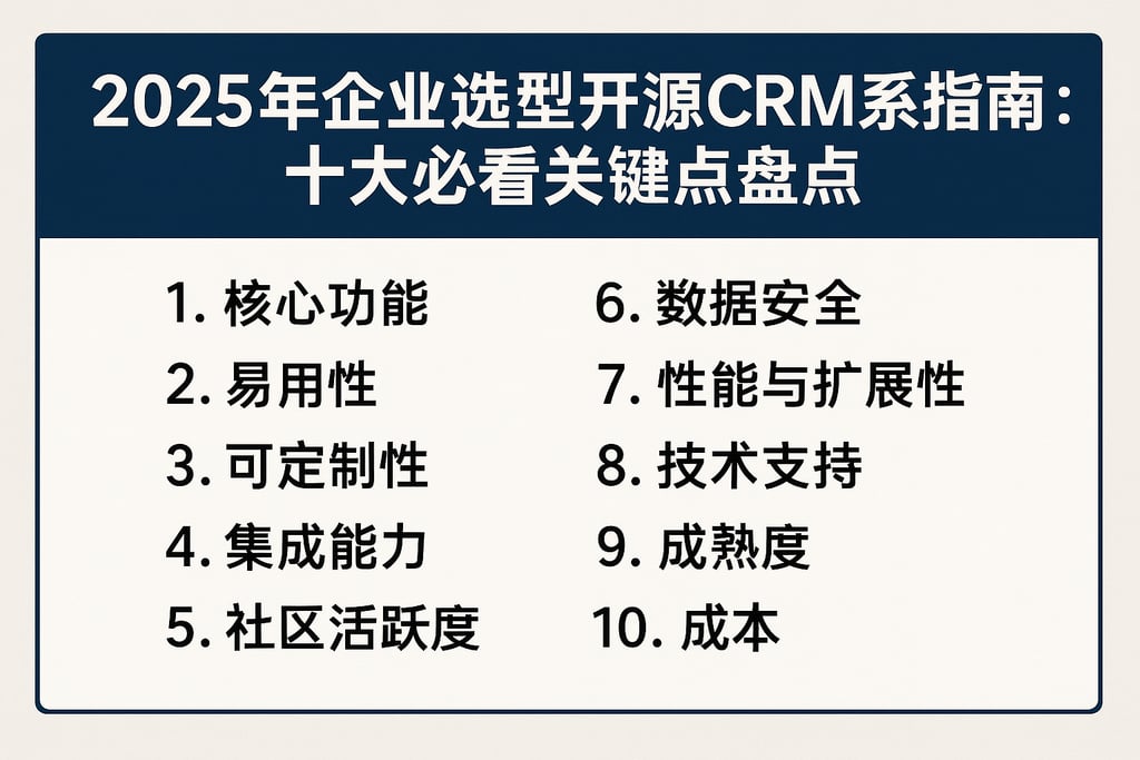 2025年企业选型开源CRM系统指南：十大必看关键点盘点