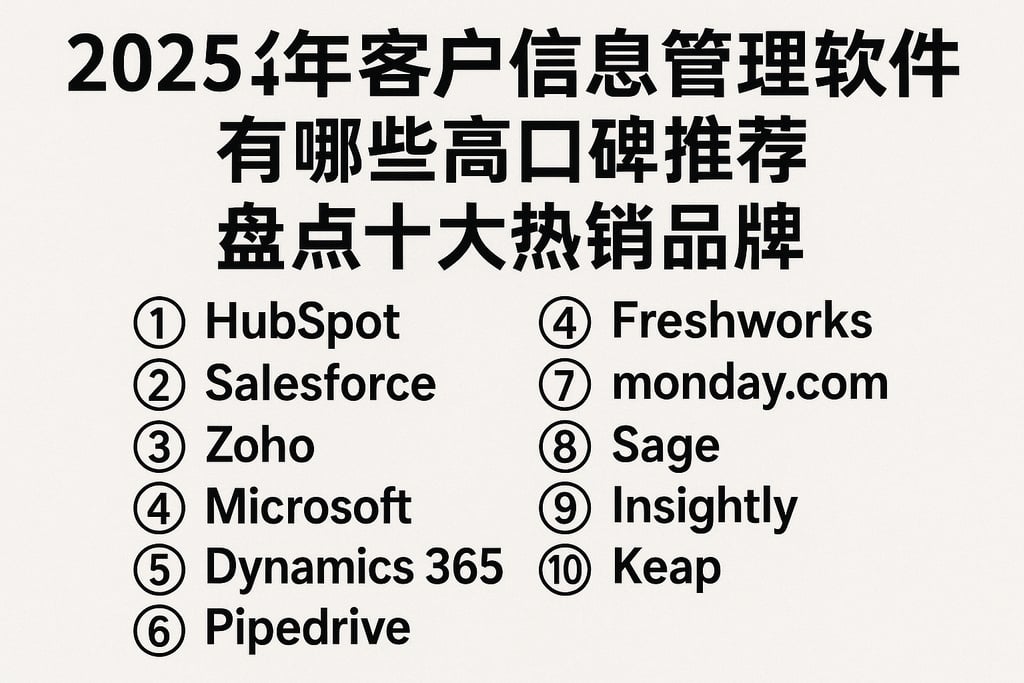 2025年客户信息管理软件有哪些高口碑推荐，盘点十大热销品牌