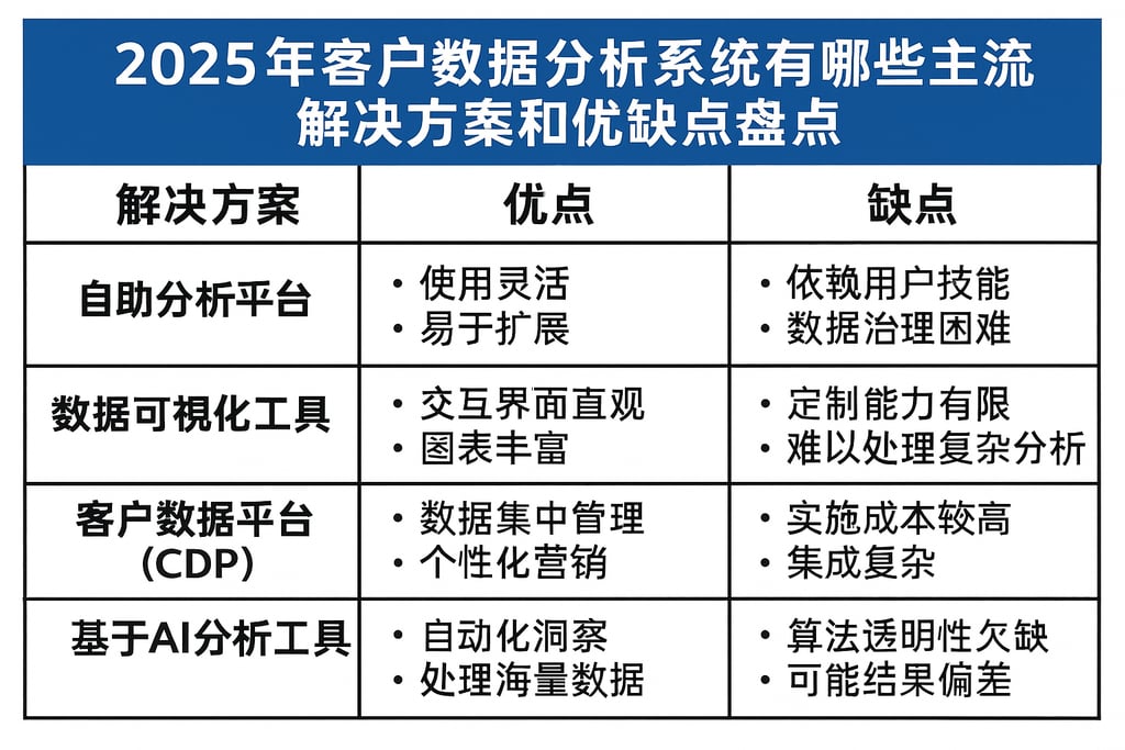 2025年客户数据分析系统有哪些主流解决方案和优缺点盘点