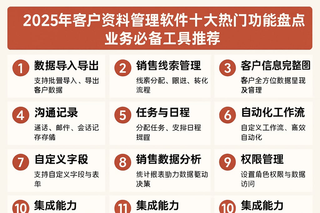 2025年客户资料管理软件十大热门功能盘点，业务必备工具推荐