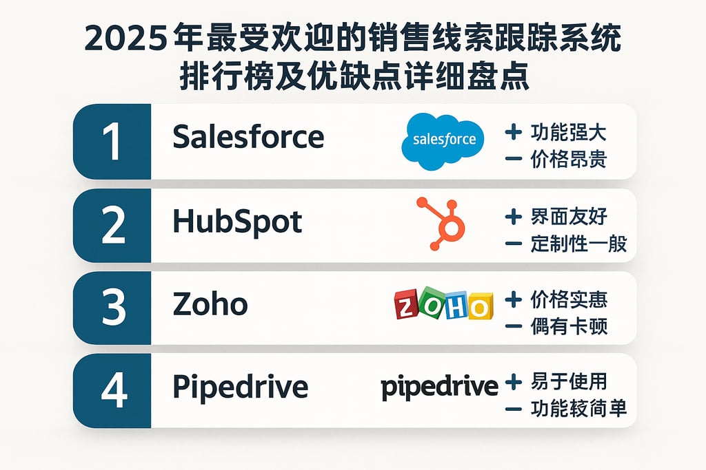 2025年最受欢迎的销售线索跟踪系统排行榜及优缺点详细盘点