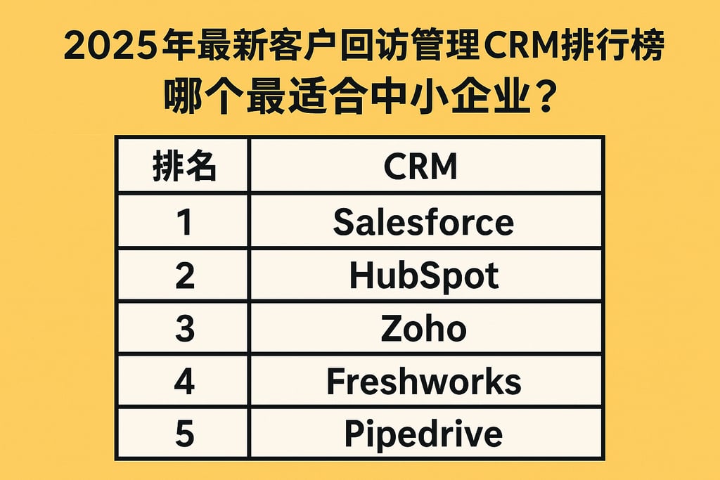 2025年最新客户回访管理CRM排行榜，哪个最适合中小企业？