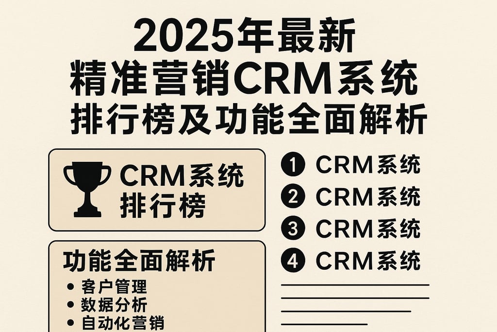 2025年最新精准营销CRM系统排行榜及功能全面解析