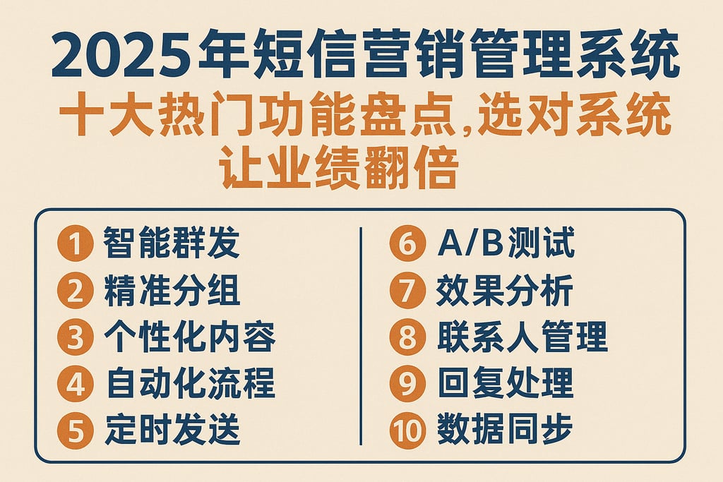 2025年短信营销管理系统十大热门功能盘点，选对系统让业绩翻倍