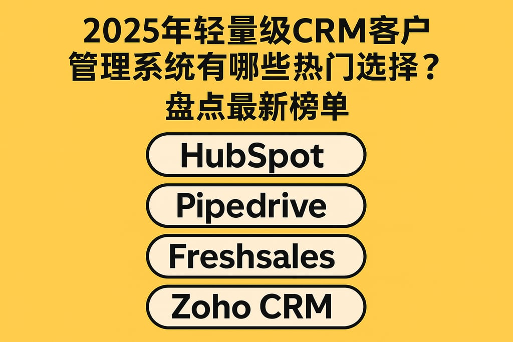 2025年轻量级CRM客户管理系统有哪些热门选择？盘点最新榜单