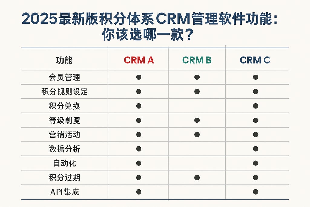 2025最新版积分体系CRM管理软件功能对比：你该选哪一款？