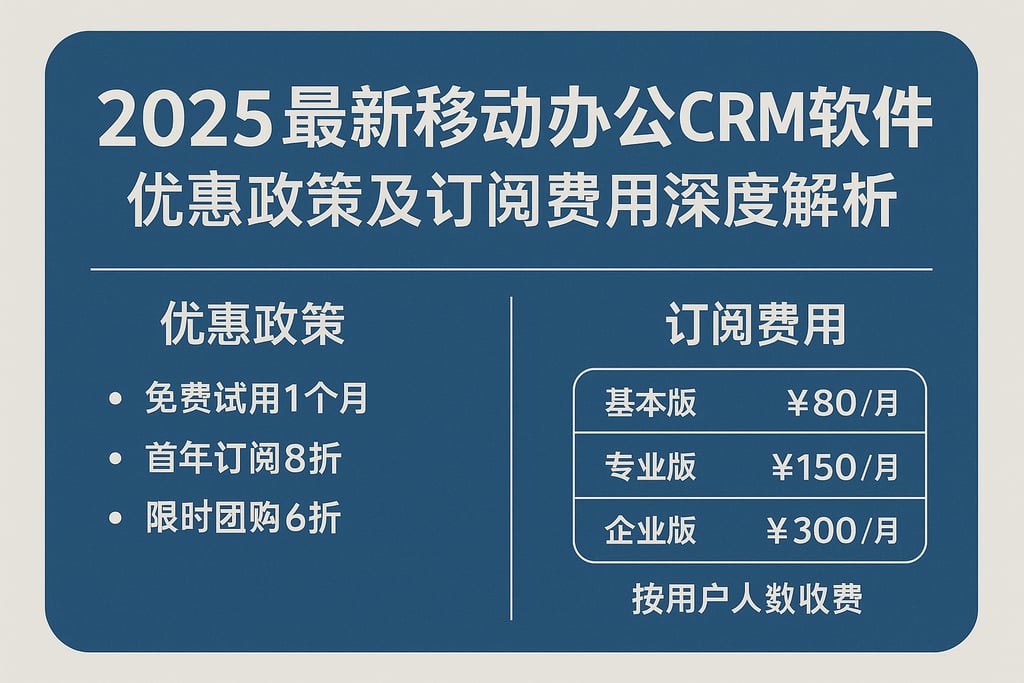 2025最新移动办公CRM软件优惠政策及订阅费用深度解析