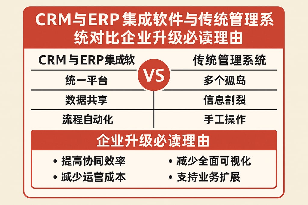 CRM与ERP集成软件与传统管理系统对比，企业升级必读理由