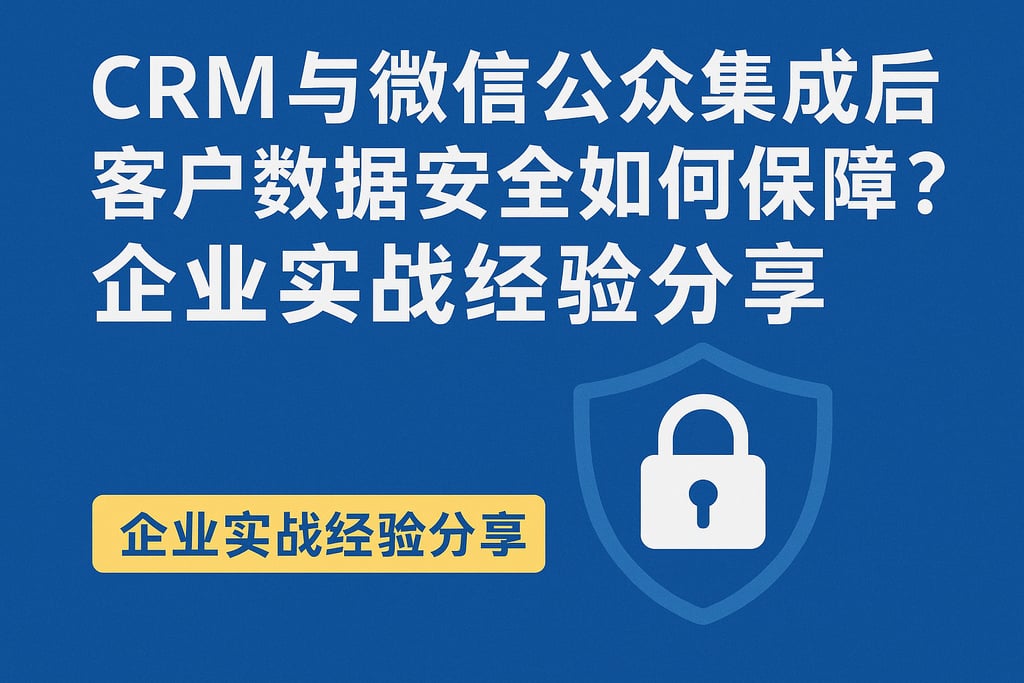 CRM与微信公众号集成后，客户数据安全如何保障？企业实战经验分享