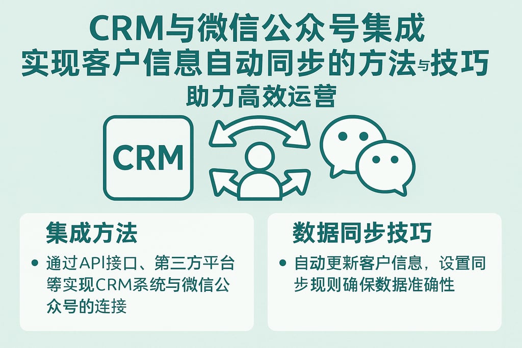 CRM与微信公众号集成实现客户信息自动同步的方法与技巧，助力高效运营