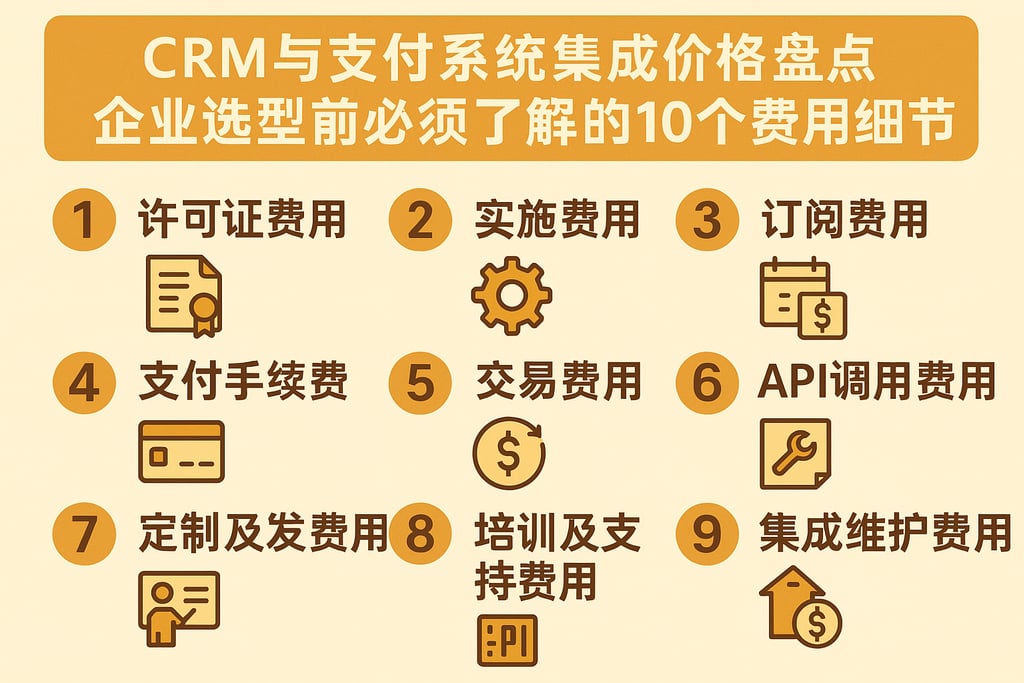 CRM与支付系统集成价格盘点，企业选型前必须了解的10个费用细节