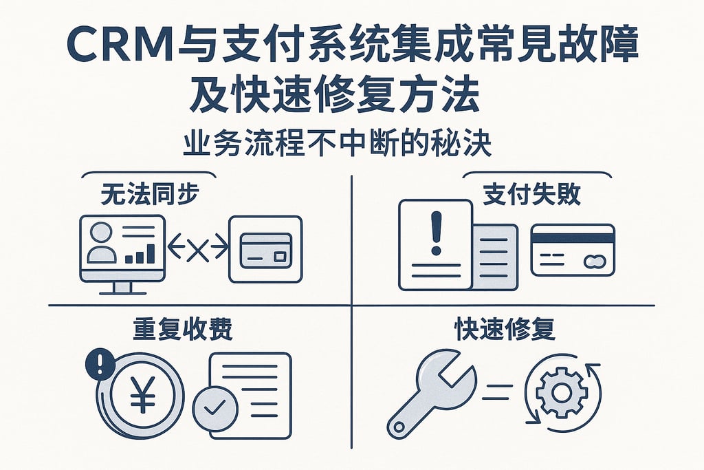 CRM与支付系统集成常见故障及快速修复方法，业务流程不中断的秘诀