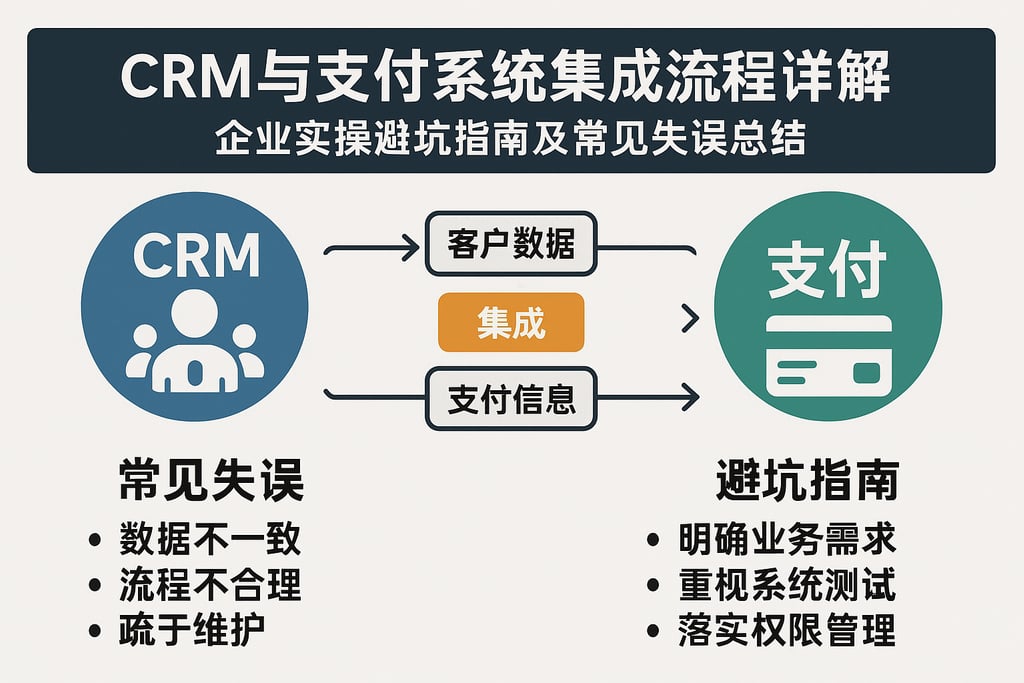 CRM与支付系统集成流程详解，企业实操避坑指南及常见失误总结