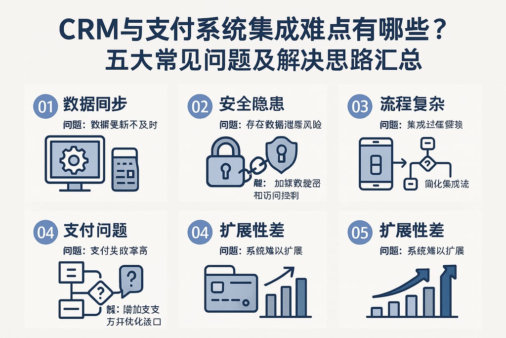 CRM与支付系统集成难点有哪些？五大常见问题及解决思路汇总