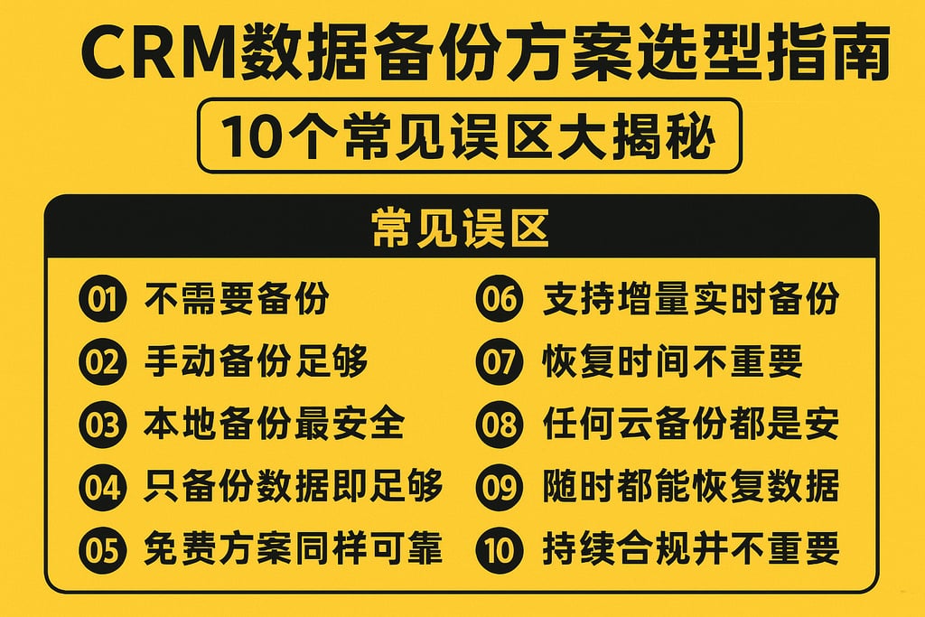 CRM数据备份方案选型避雷指南，10个常见误区大揭秘