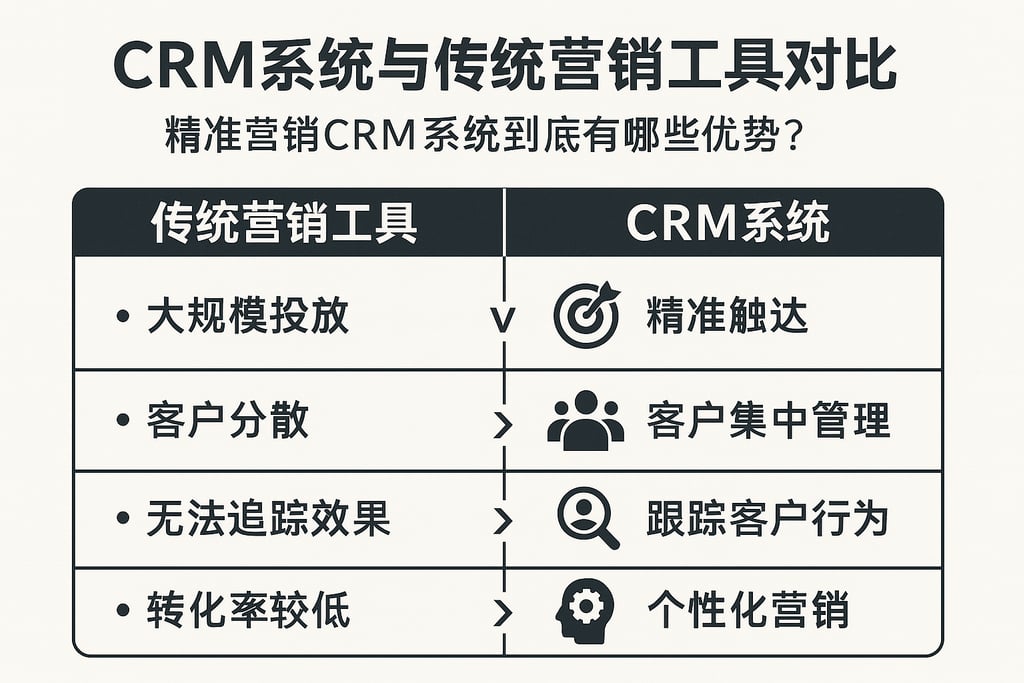 CRM系统与传统营销工具对比，精准营销CRM系统到底有哪些优势？