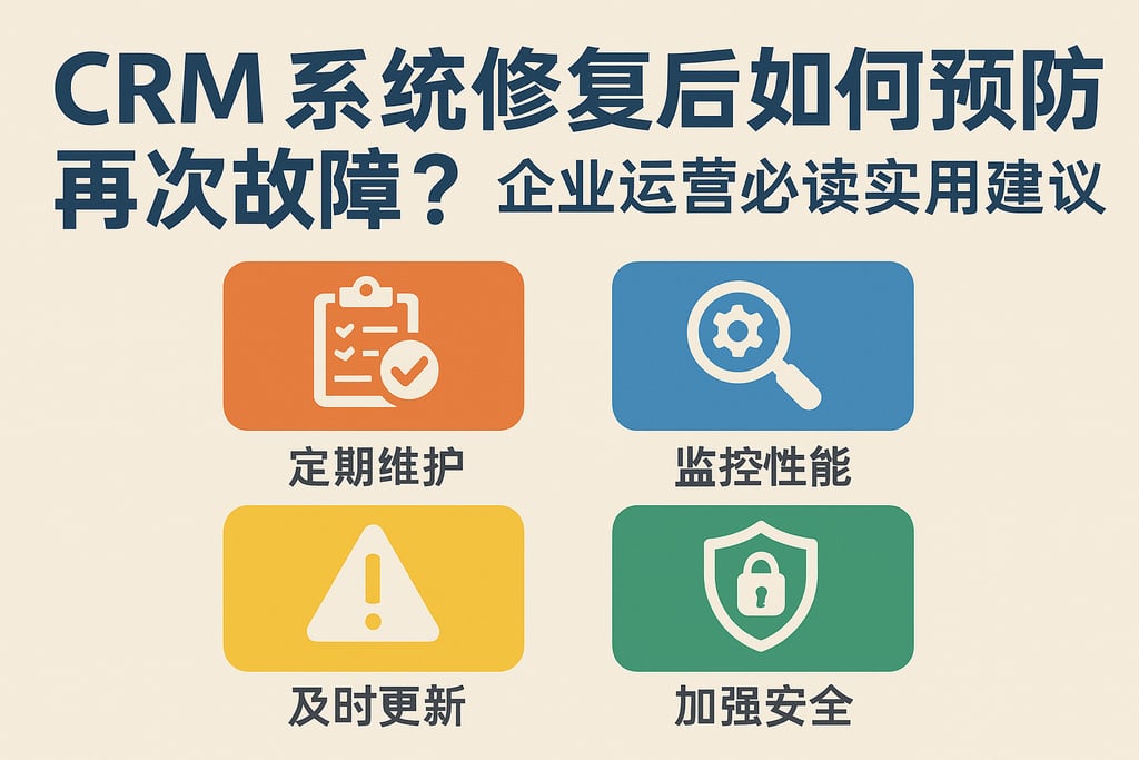 CRM系统修复后如何预防再次故障？企业运营必读实用建议