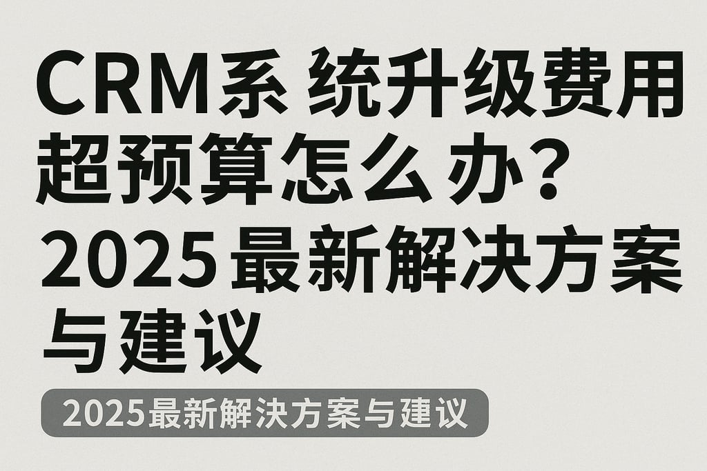 CRM系统升级费用超预算怎么办？2025最新解决方案与建议