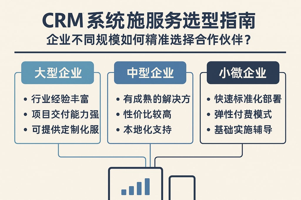 CRM系统实施服务选型指南，企业不同规模如何精准选择合作伙伴？