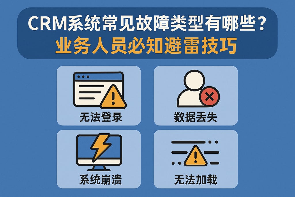 CRM系统常见故障类型有哪些？业务人员必知避雷技巧