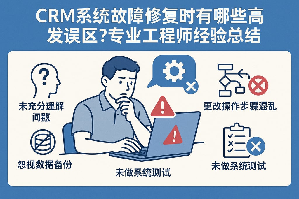CRM系统故障修复时有哪些高发误区？专业工程师经验总结