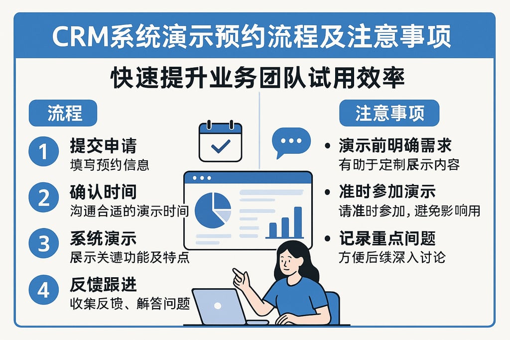 CRM系统演示预约流程及注意事项，快速提升业务团队试用效率
